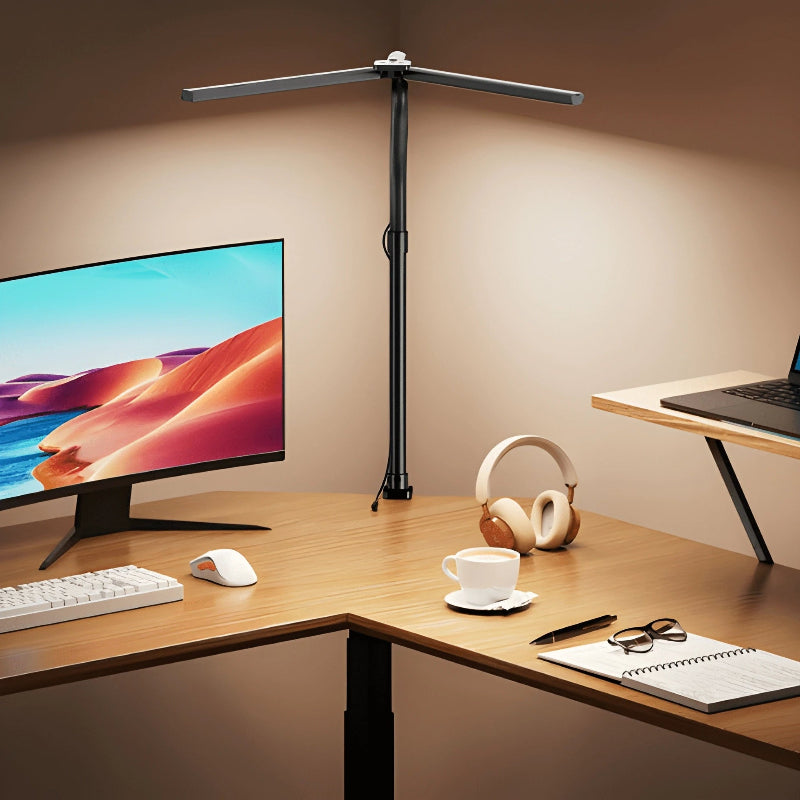 Lampe de Bureau LED à Pince Tête Ajustable