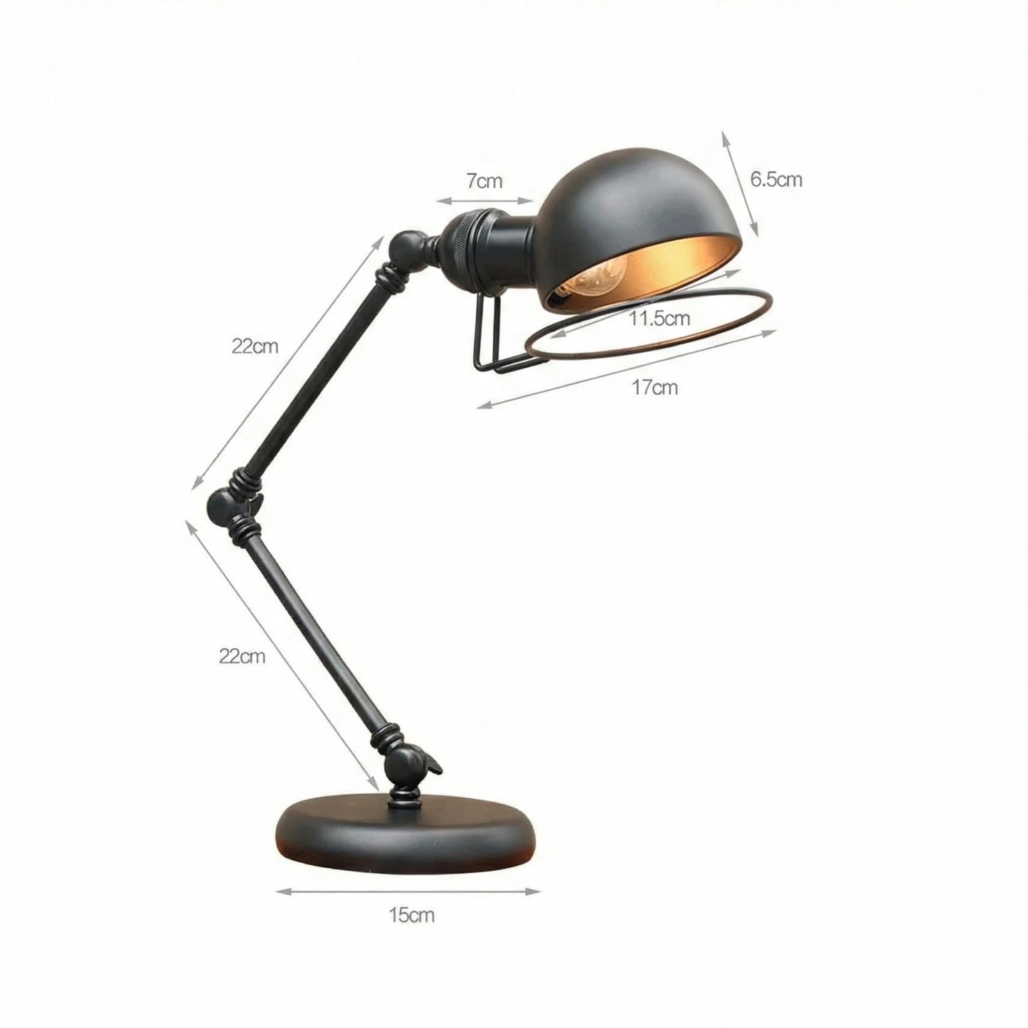 Lampe de Bureau Vintage Architecte Noire