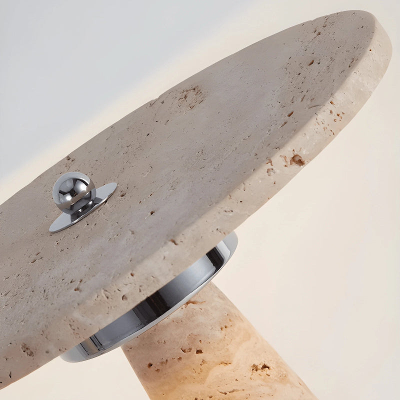 Dessus de l'abat-jour de la Lampe de Bureau Travertin Élégance Sable