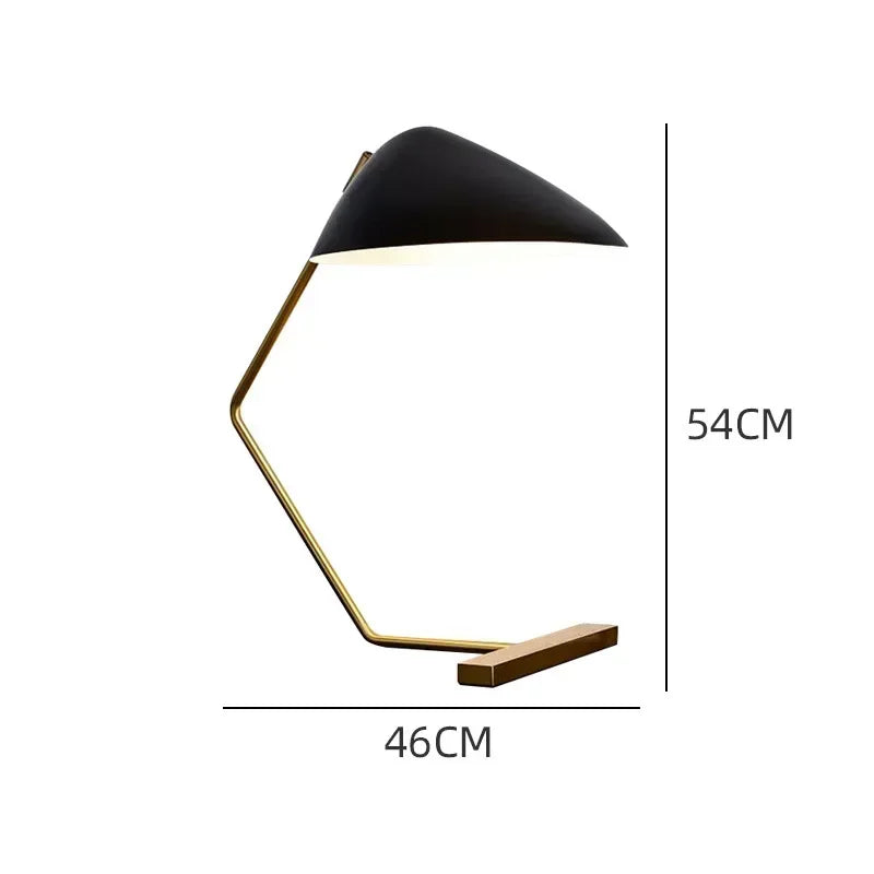 Dimensions de la Lampe de Bureau Nordique Noir & Dorée