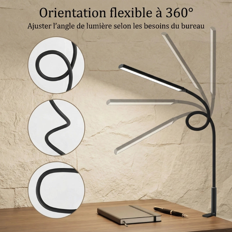Liberté de flexibilité de la Lampe de Bureau LED à Pince Flexible
