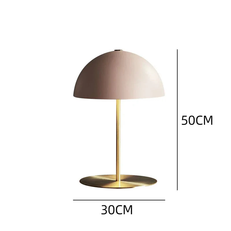 Mesures de la Lampe de Bureau Champignon Rose & Dorée