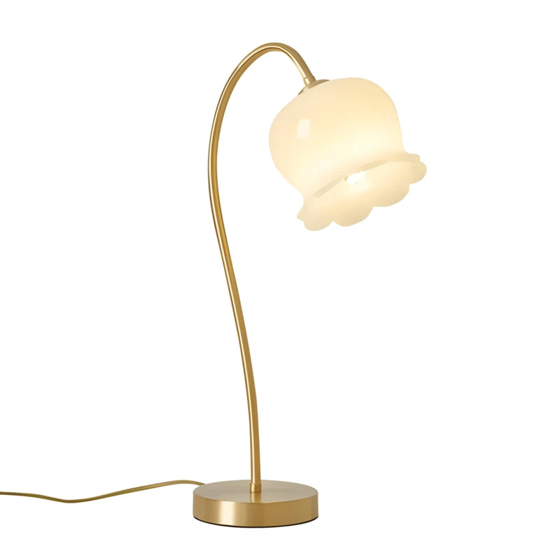 Lampe de bureau élégance florale sur fond blanc