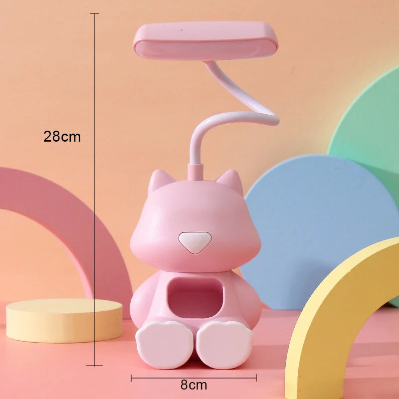 Dimensions de la Lampe de Bureau Enfant Chat LED Flexible rose