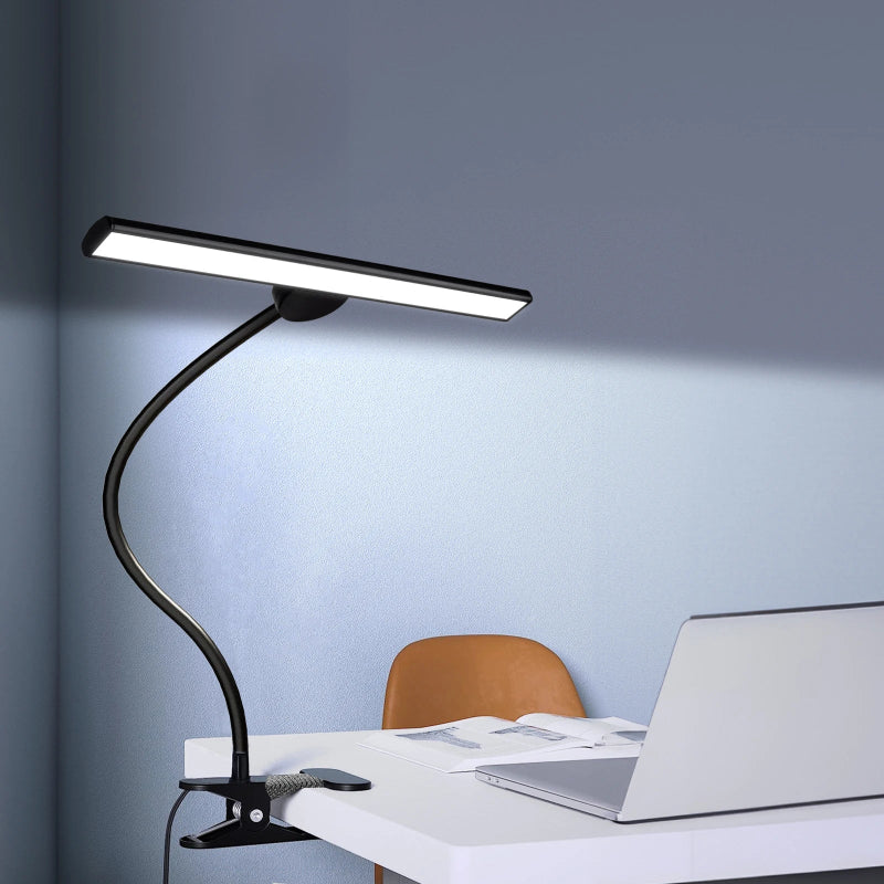 Lampe de Bureau LED à Pince 10W sur un bureau noir