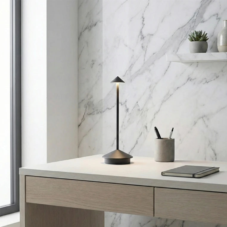 Lampe de Bureau LED Pic Doré Sans-fil noire