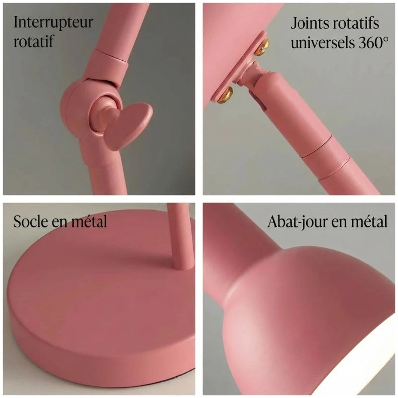 Fiche technique de la Lampe de Bureau Rose Pastel