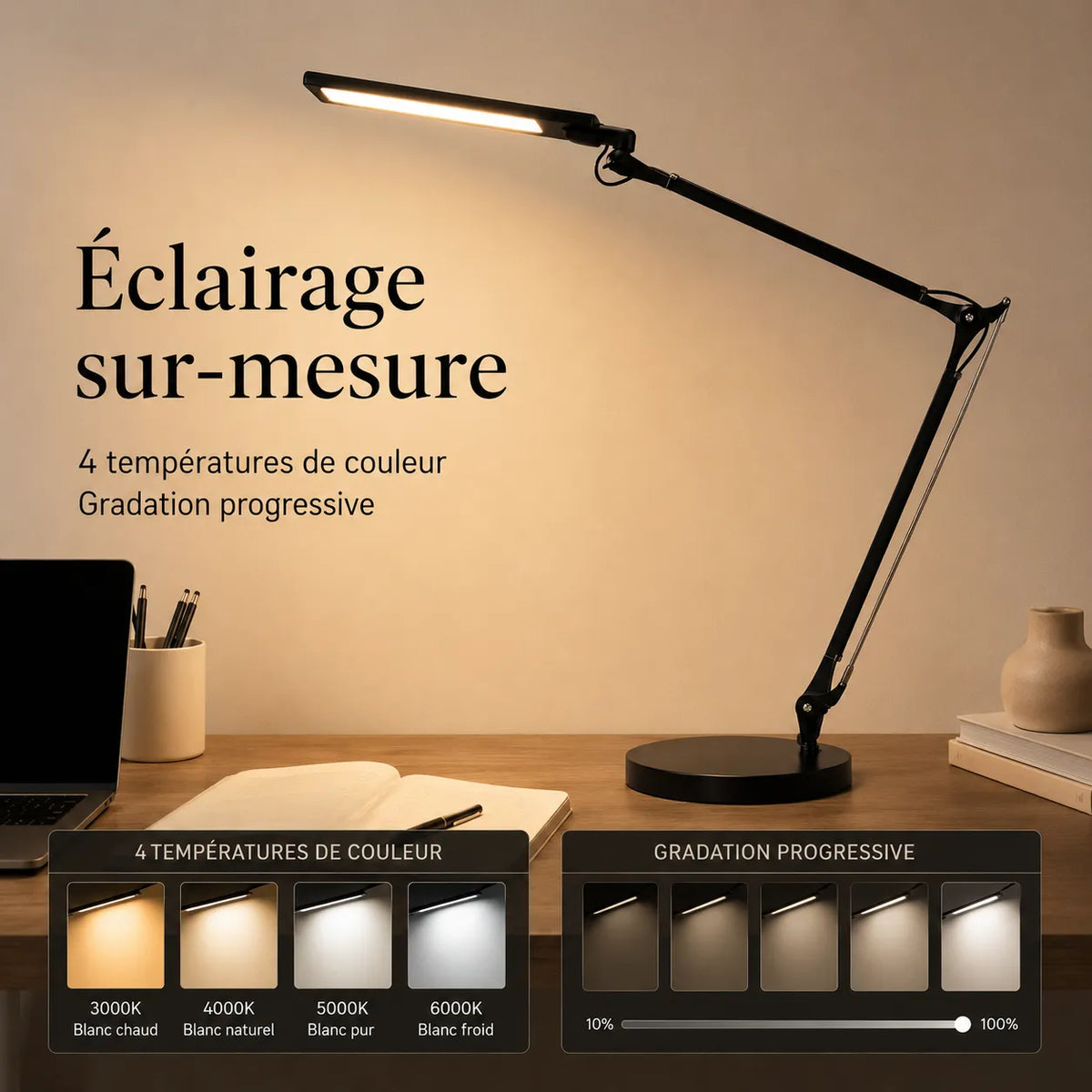 Lampe de Bureau LED Articulée Flex