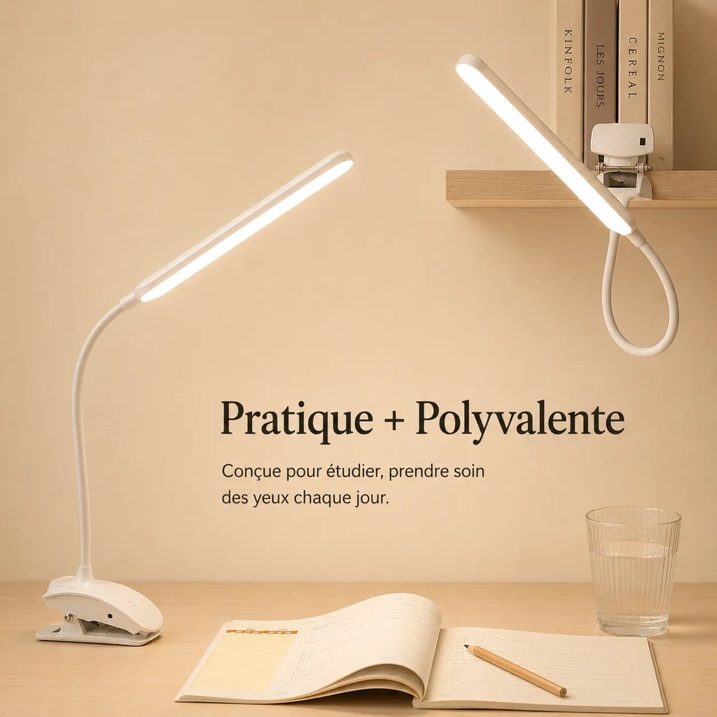 Lampe de Bureau LED à Pince Sans Fil
