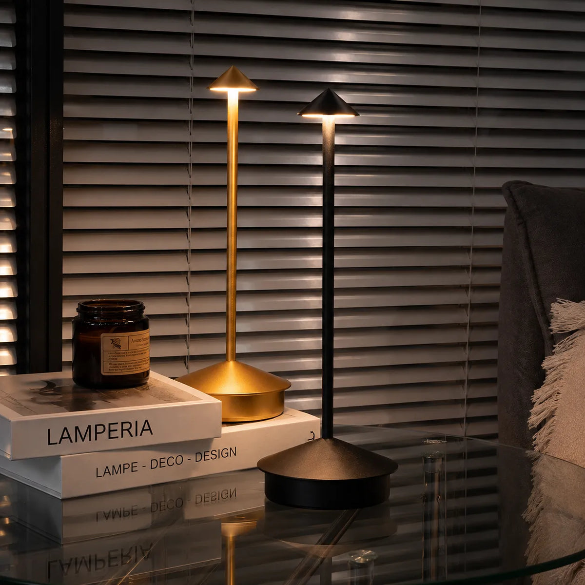 Lampe de Bureau LED Pic Doré Sans-fil