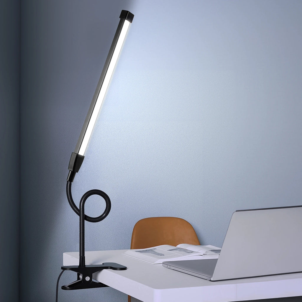 Lampe de Bureau LED à Pince Col de Cygne Flexible