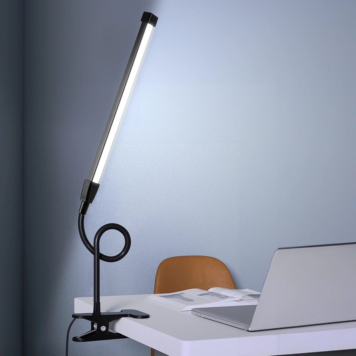 Lampe de Bureau LED à Pince Col de Cygne Flexible