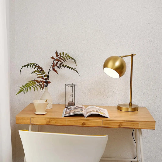 Lampe de Bureau Design Boule Dorée