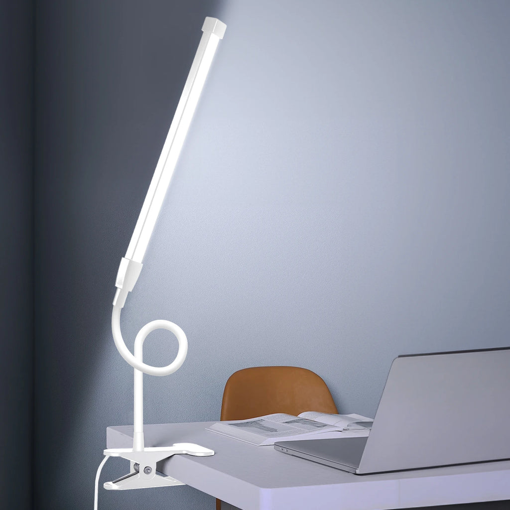 Lampe de Bureau LED à Pince Col de Cygne Flexible