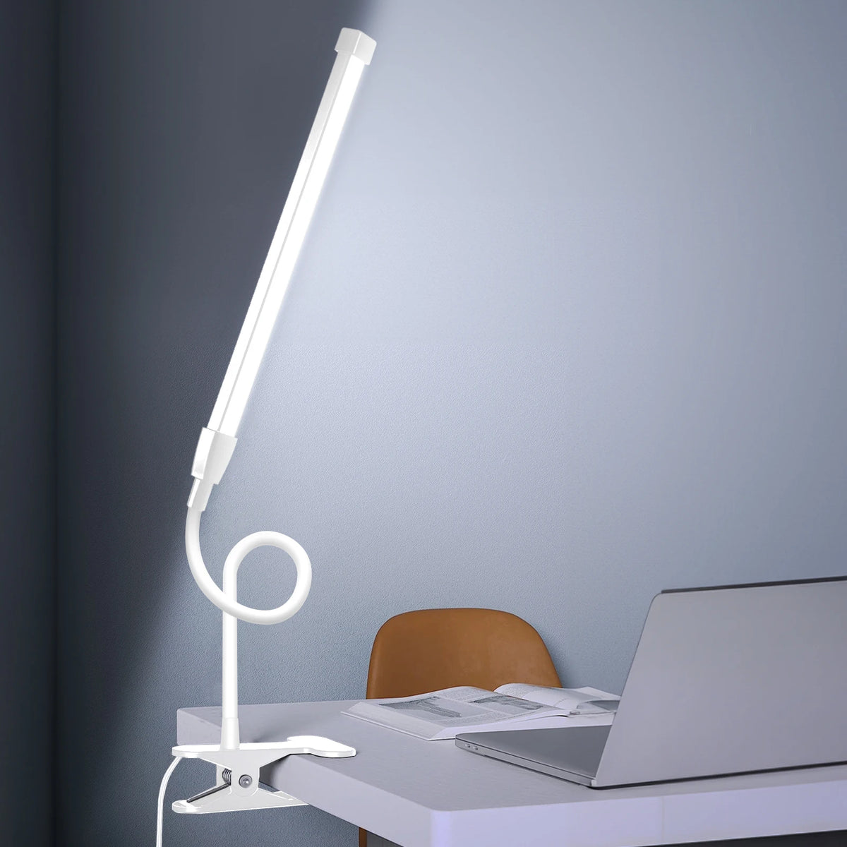 Lampe de Bureau LED à Pince Col de Cygne Flexible