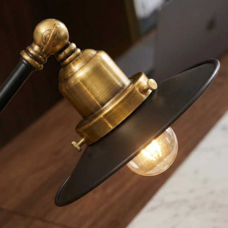 Abat-jour de la Lampe de Bureau Vintage Laiton Noir Héritage