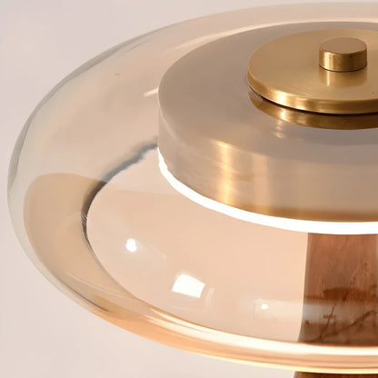 Abat-jour de la Lampe de Bureau Vintage Verre & Bois