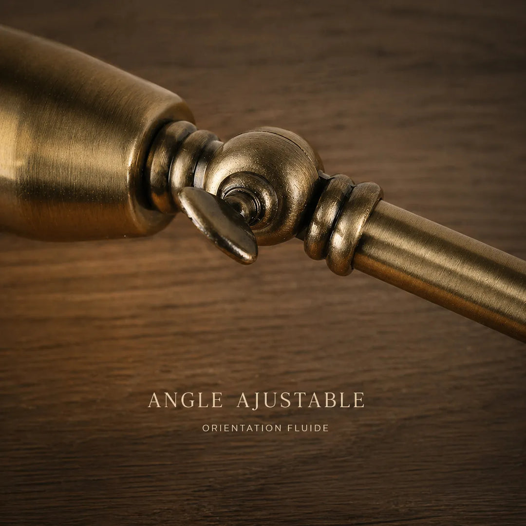 Angle ajustable de la Lampe de Bureau Vintage Cuivrée Arrondie