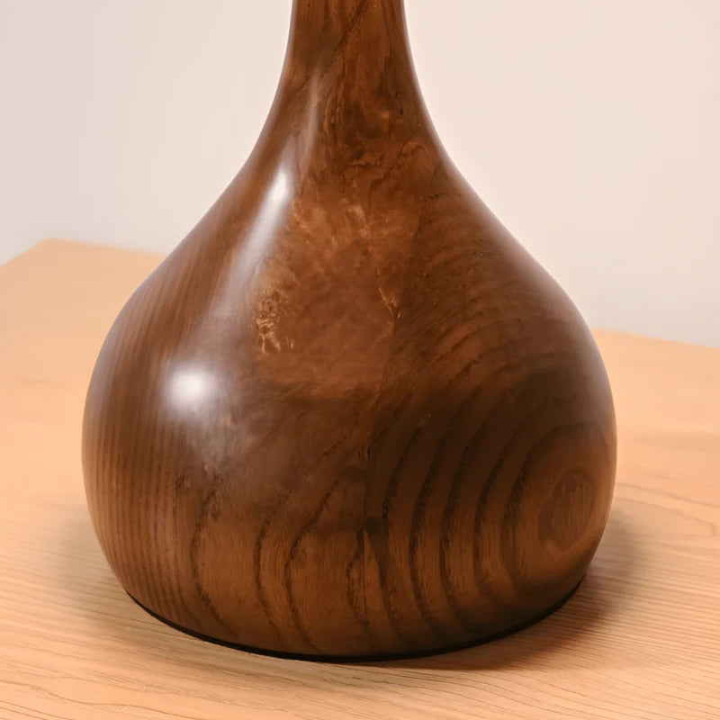 Base en bois profond de la Lampe de Bureau Vintage Verre & Bois