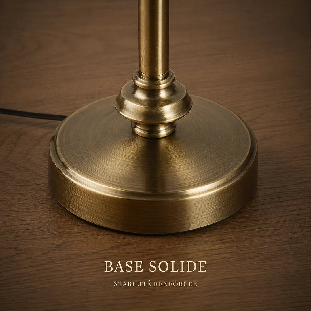 Base de la Lampe de Bureau Vintage Cuivrée Arrondie
