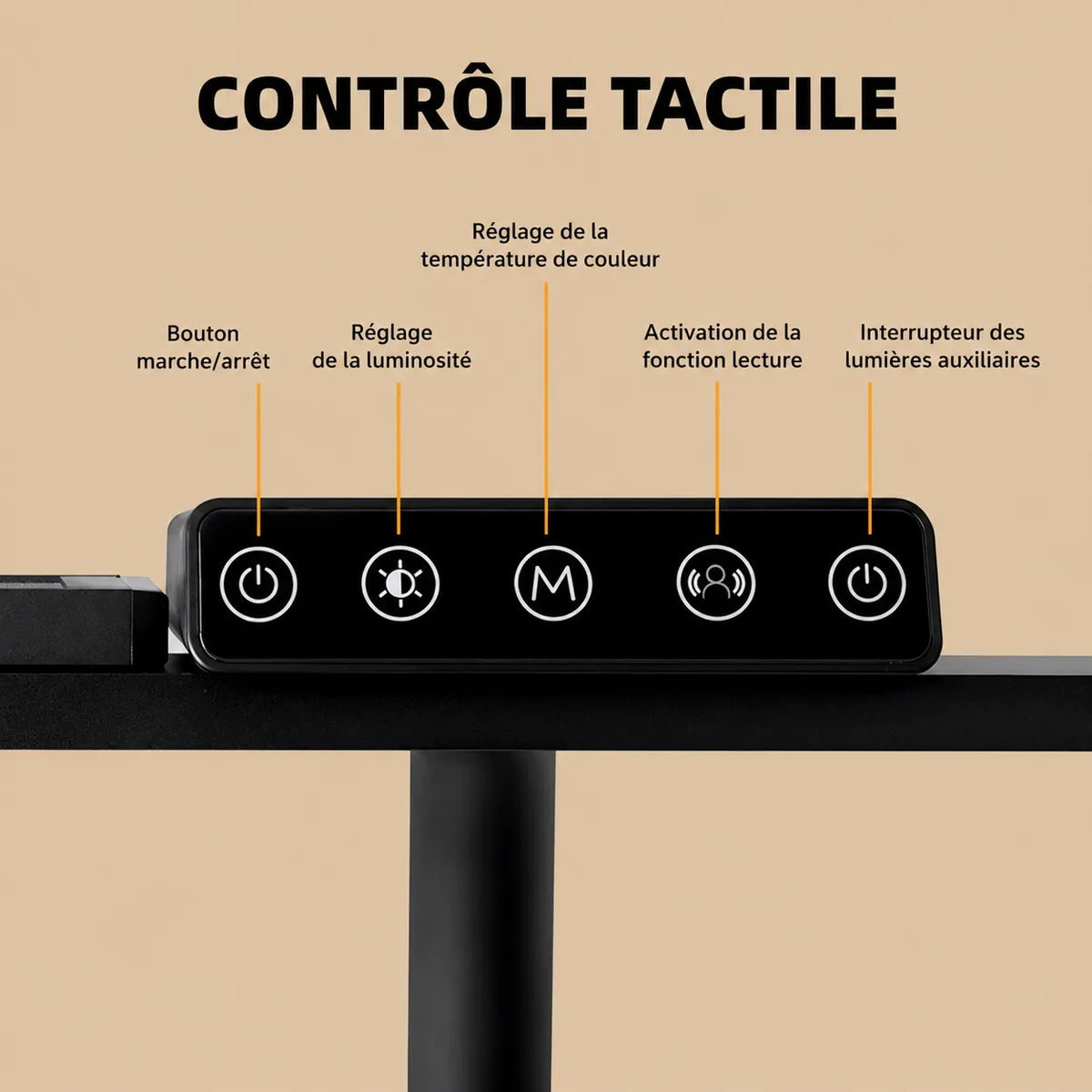 Lampe de Bureau LED à Pince Tactile