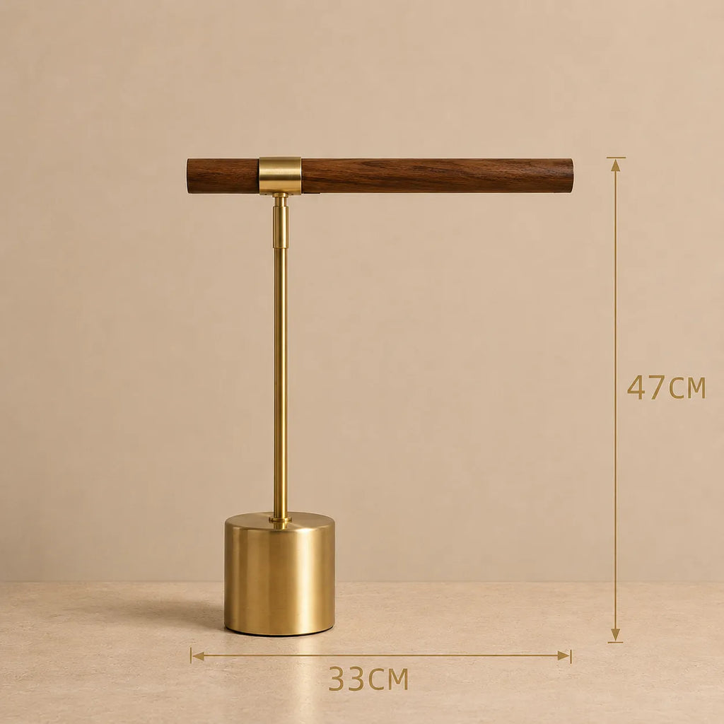 Lampe de Bureau LED Bois Doré