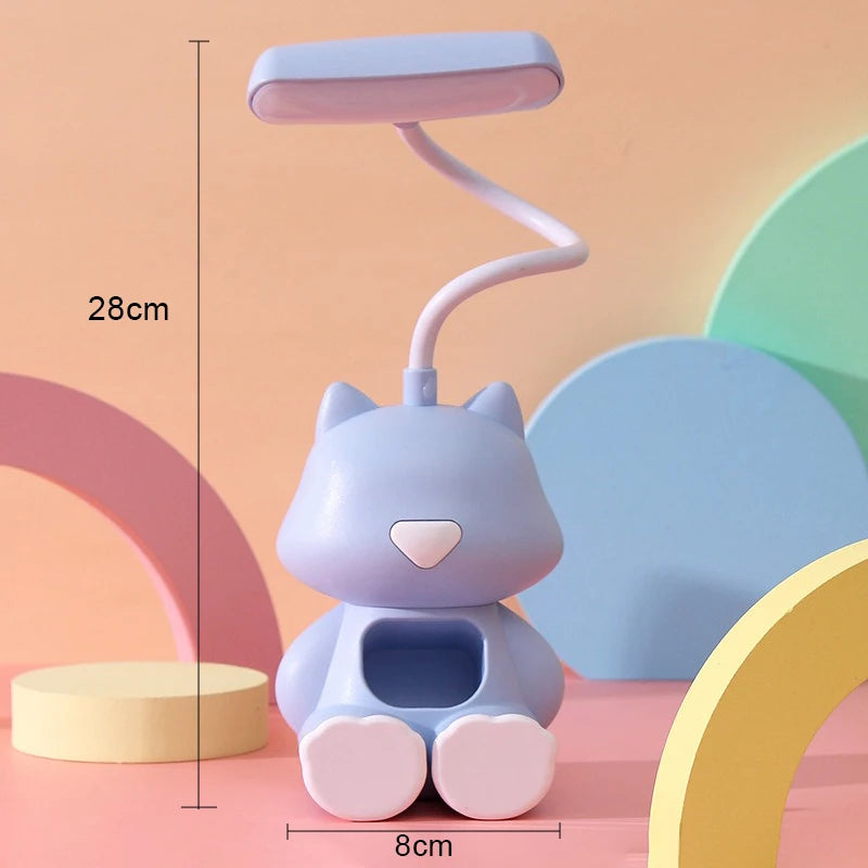 Dimensions de la Lampe de Bureau Enfant Chat LED Flexible bleu