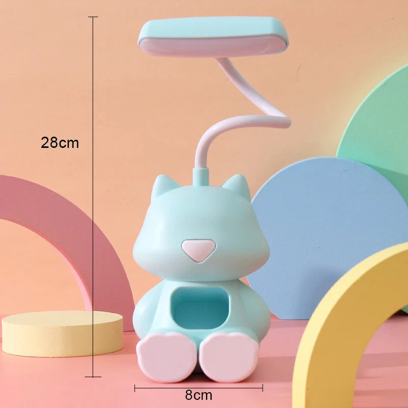 Dimensions de la Lampe de Bureau Enfant Chat LED Flexible vert