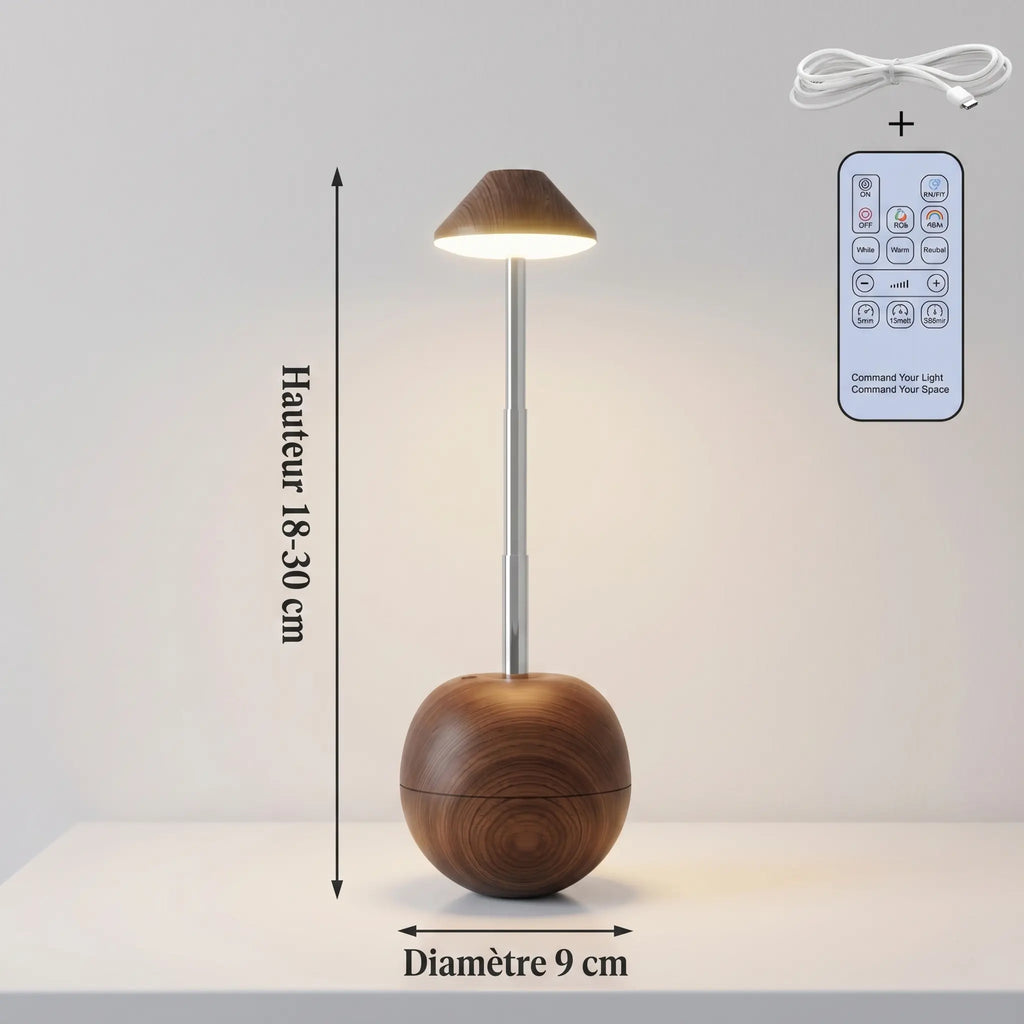 Dimensions de la Lampe de Bureau Inclinable LED en Bois