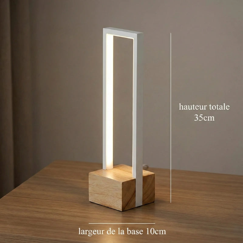 Dimensions de la Lampe de Bureau LED USB en Bois