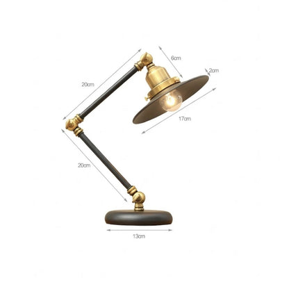 Dimensions de la Lampe de Bureau Vintage Laiton Noir Héritage
