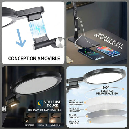 Fiche technique de la Lampe de Bureau Anneau LED