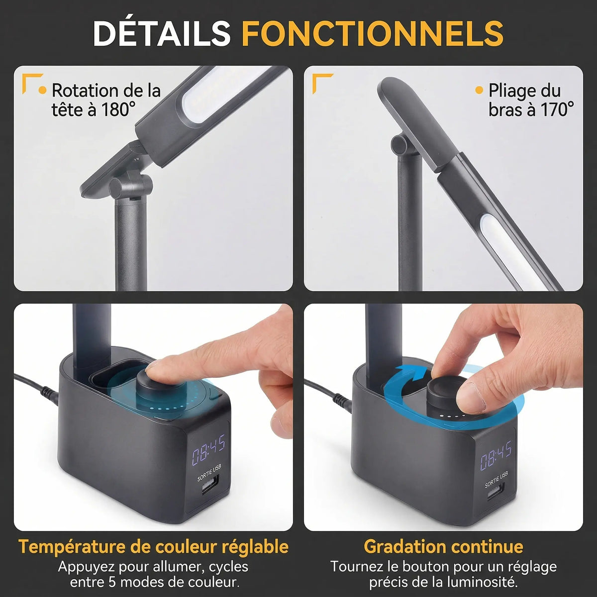 Fiche technique de la Lampe de Bureau LED Nova