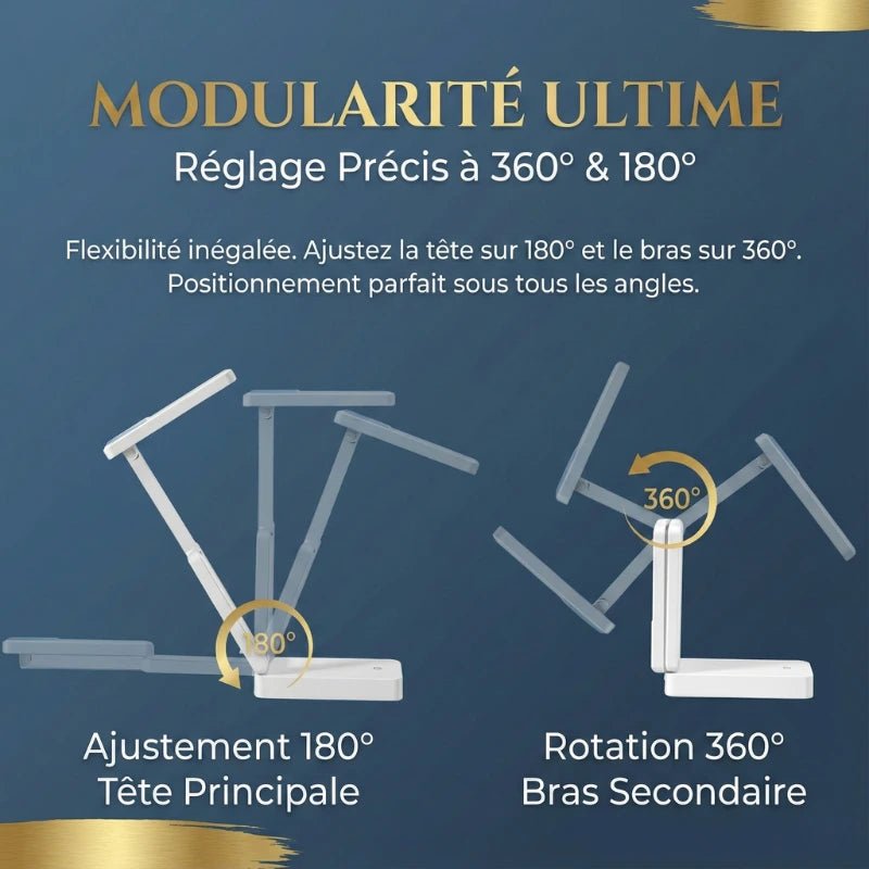 Modularité de la Lampe de Bureau LED Pliable à Pile 
