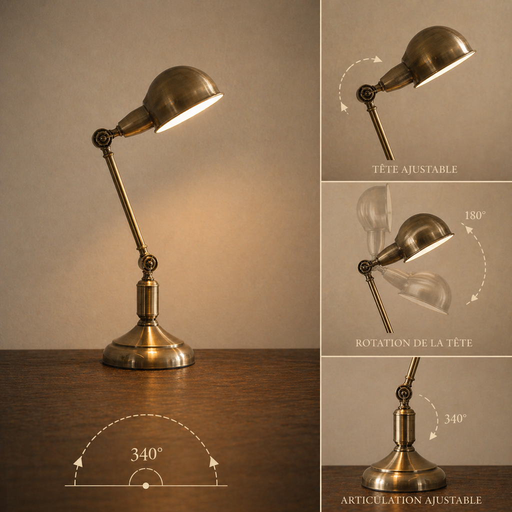 Fiche technique de la Lampe de Bureau Vintage Classique