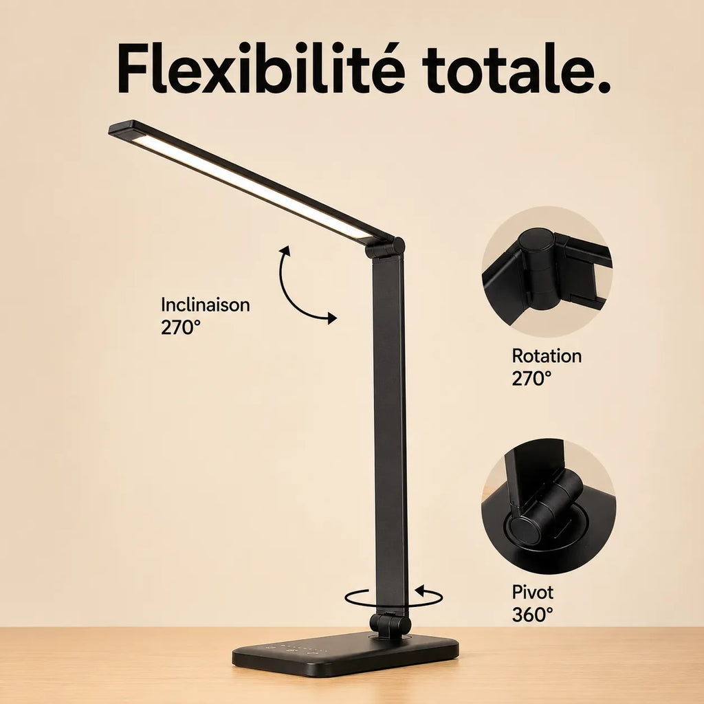 Flexibilité de la lampe de bureau led lumenia