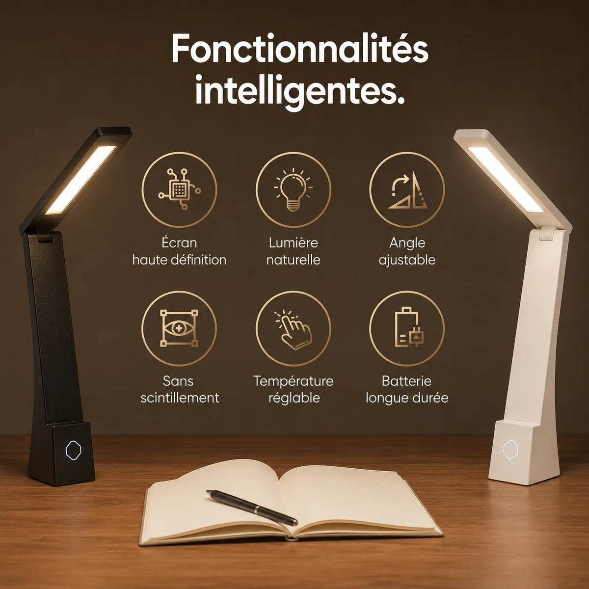 Lampe de Bureau LED Rechargeable 120°