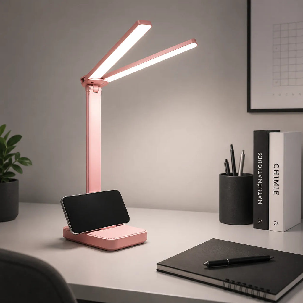Lampe de Bureau LED Rose Sans Fil