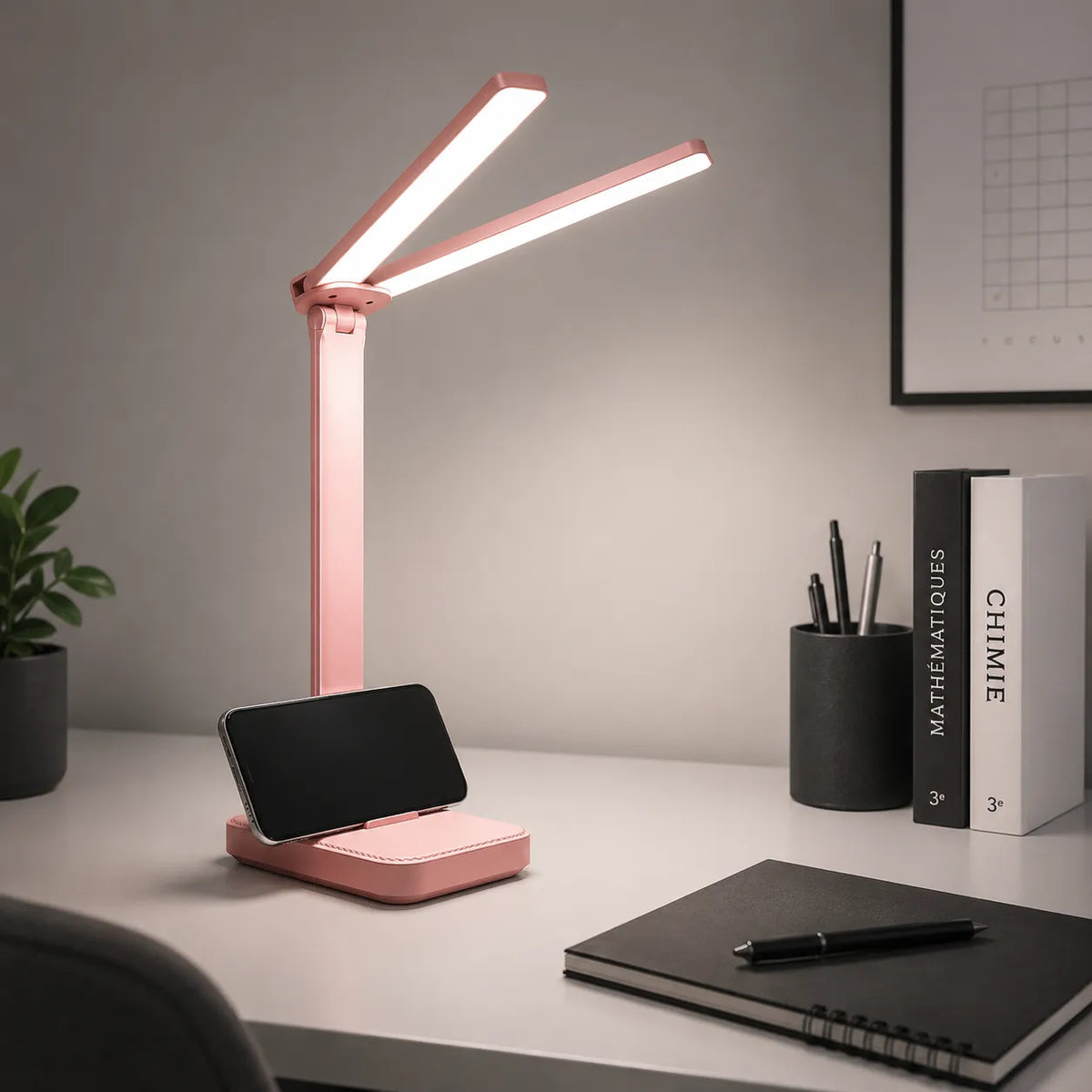 Lampe de Bureau LED Rose Sans Fil