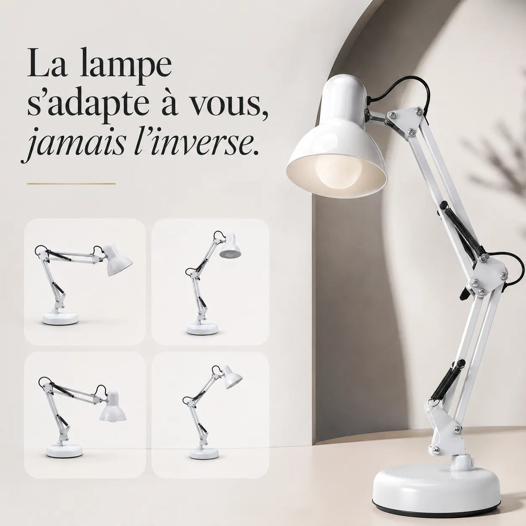 Lampe de Bureau Articulée Blanche