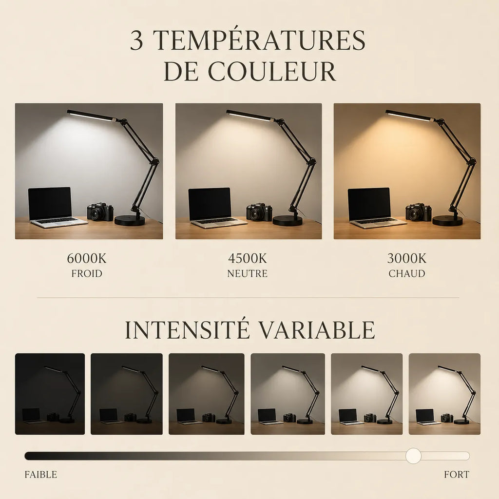 Lampe de Bureau Articulée en Métal