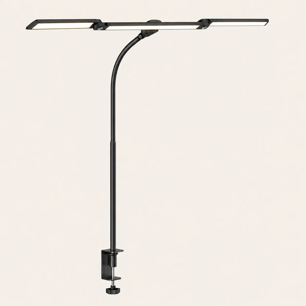 Lampe de Bureau LED à Pince Triple Tête Articulée
