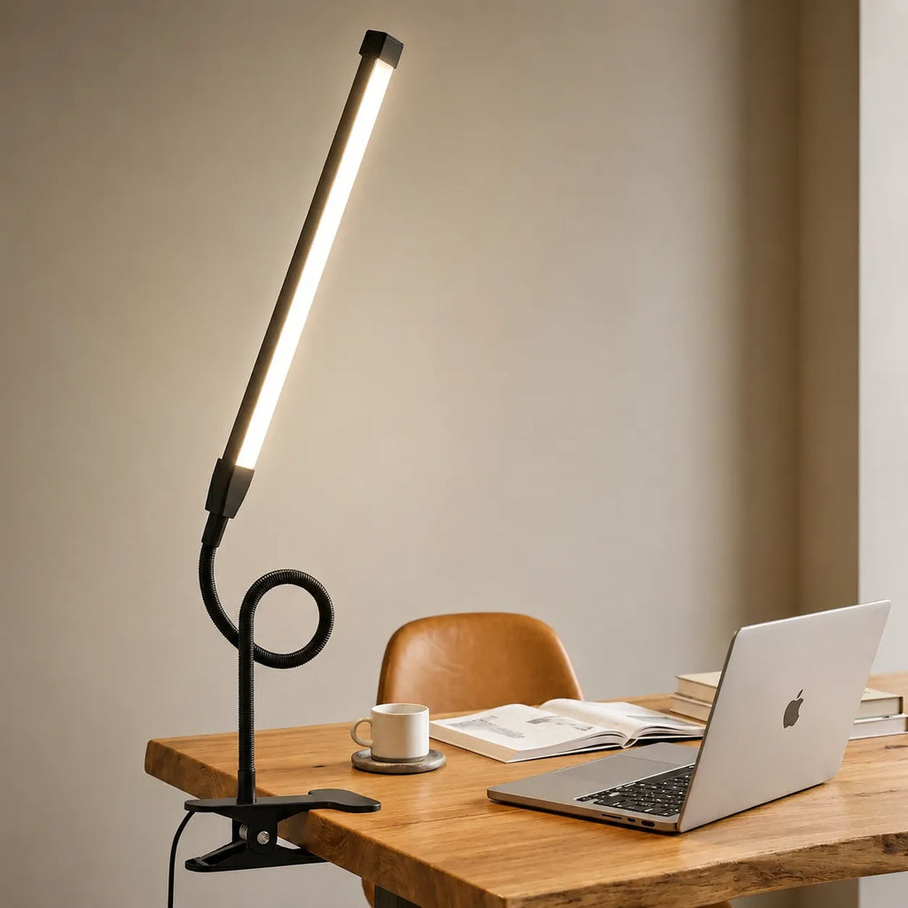 Lampe de Bureau LED à Pince Col de Cygne Flexible