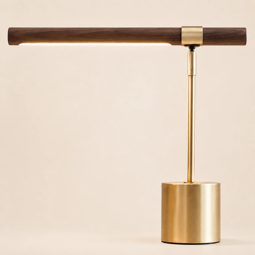 Lampe de Bureau LED Bois Doré