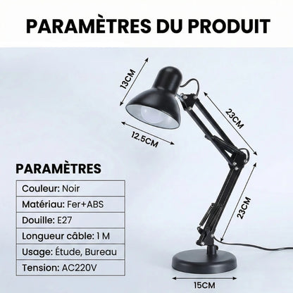 Fiche technique détaillée de la Lampe de Bureau Architecte sur Pied Acier
