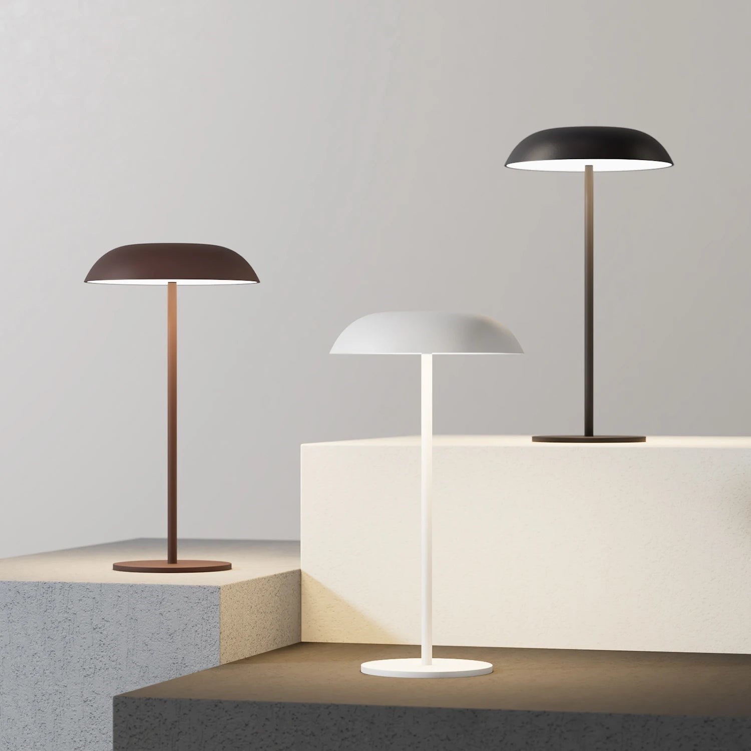 Lampe de Bureau LED Champignon Sans-fil placé sur 3 supports