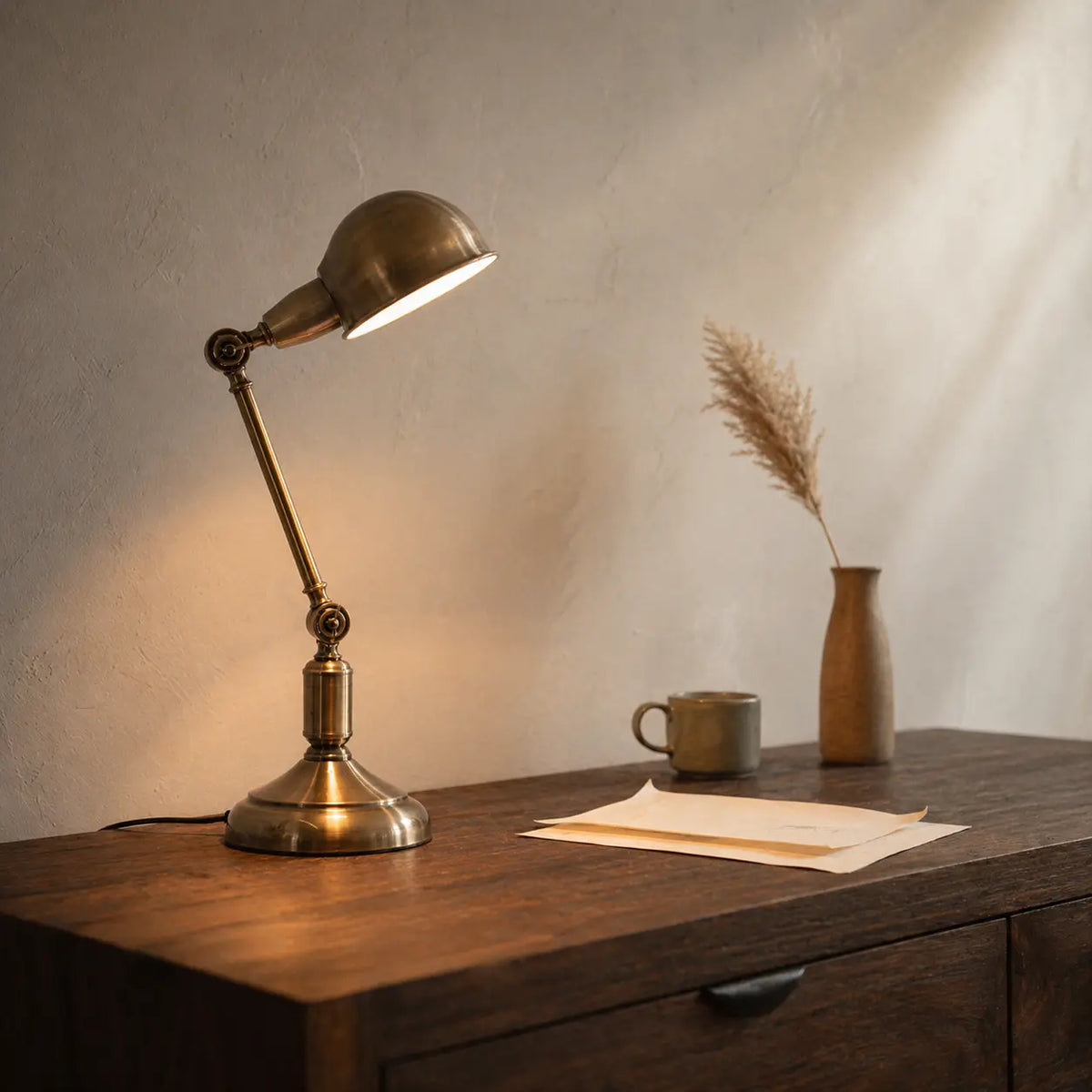 Lampe de Bureau Vintage Classique placée sur un espace de travail