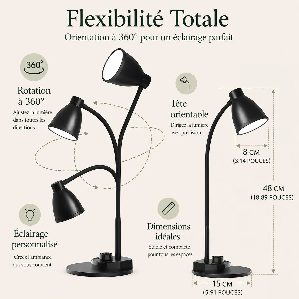 Lampe de bureau LED Classique