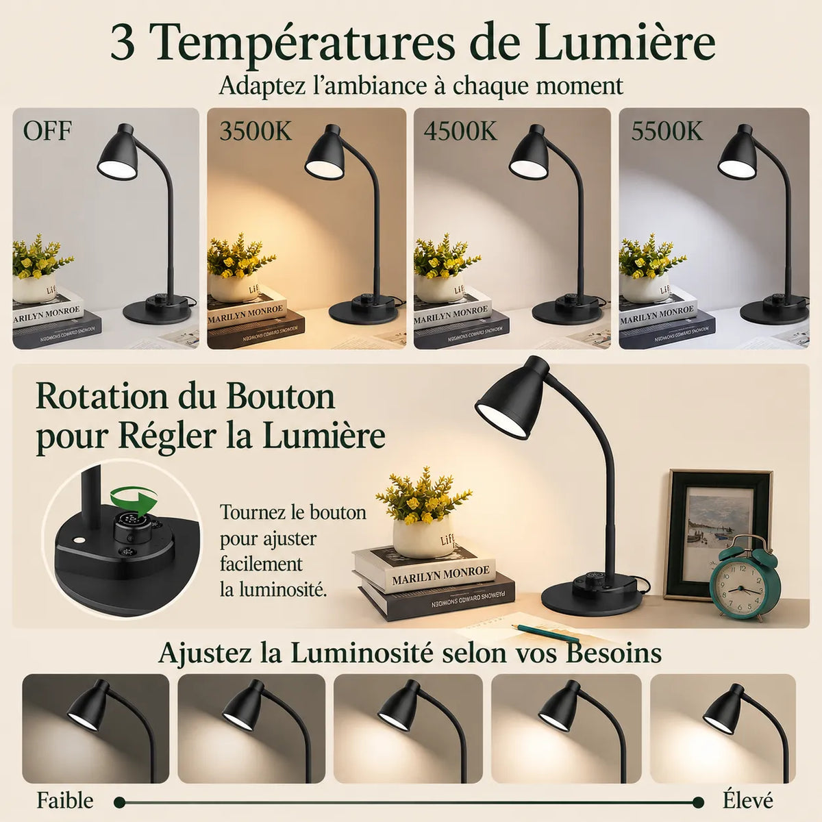 Lampe de bureau LED Classique