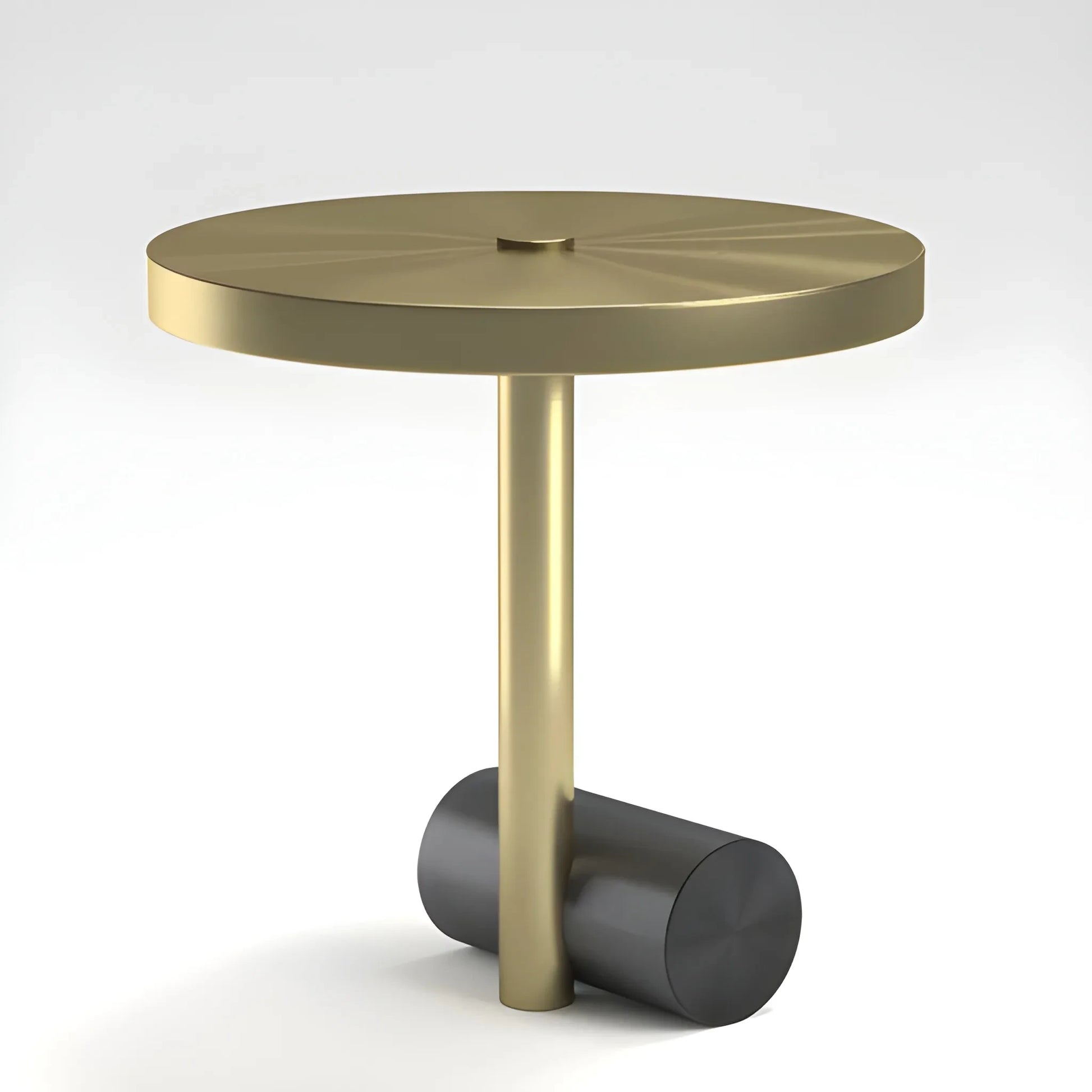 Lampe de Bureau LED Design Disque Doré sur fond blanc